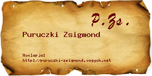Puruczki Zsigmond névjegykártya